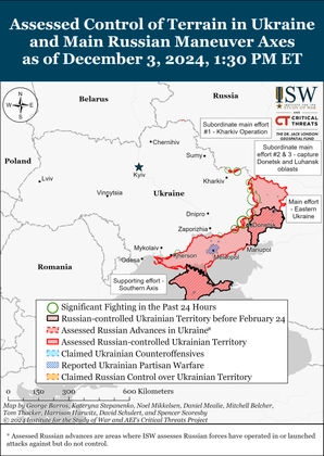 Évaluation de la campagne offensive russe de l'ISW, 3 décembre 2024